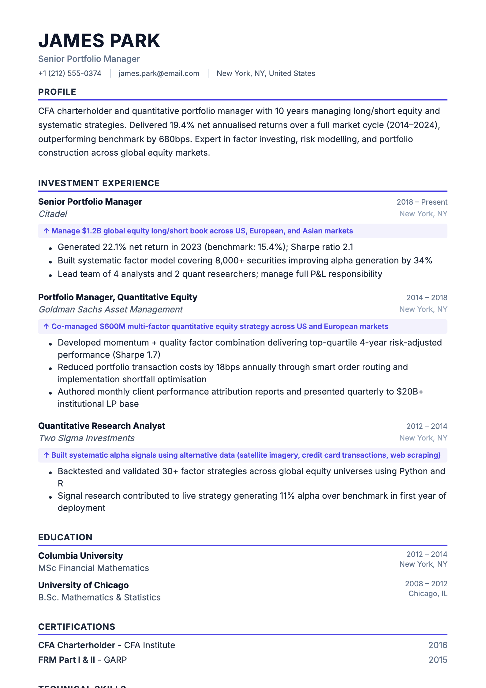 Bold resume template