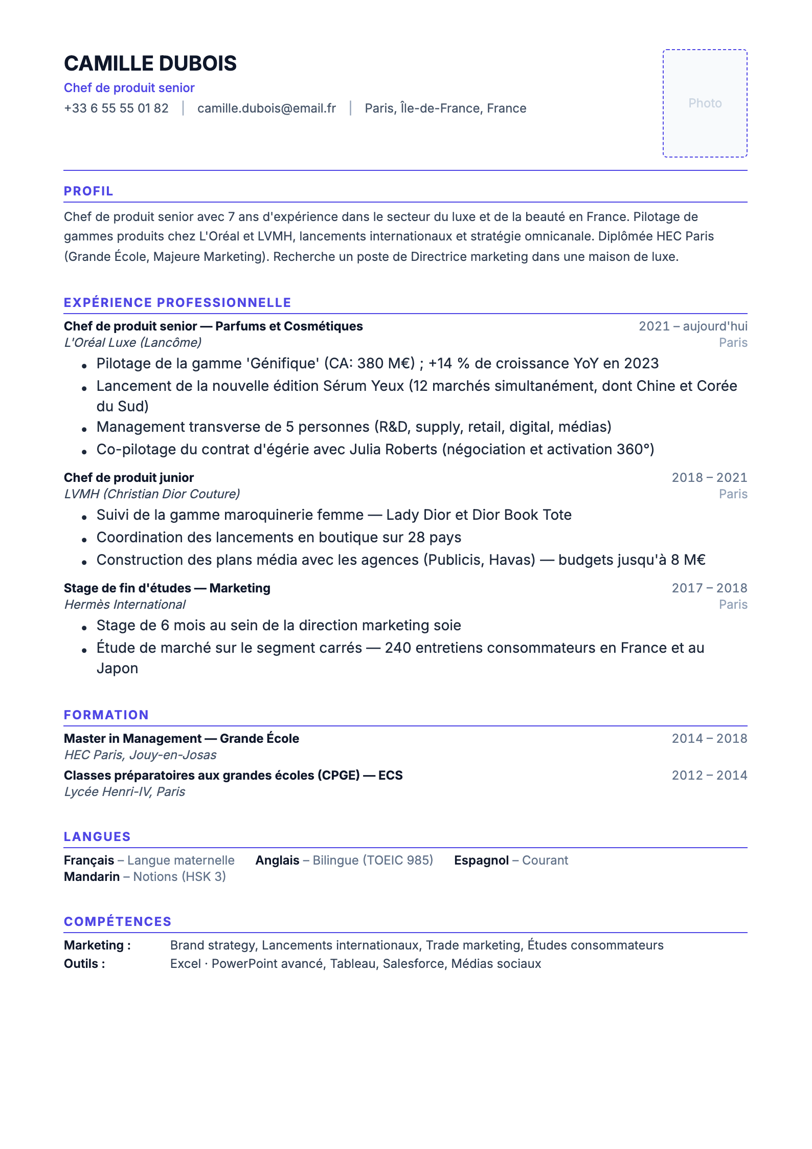 France resume template