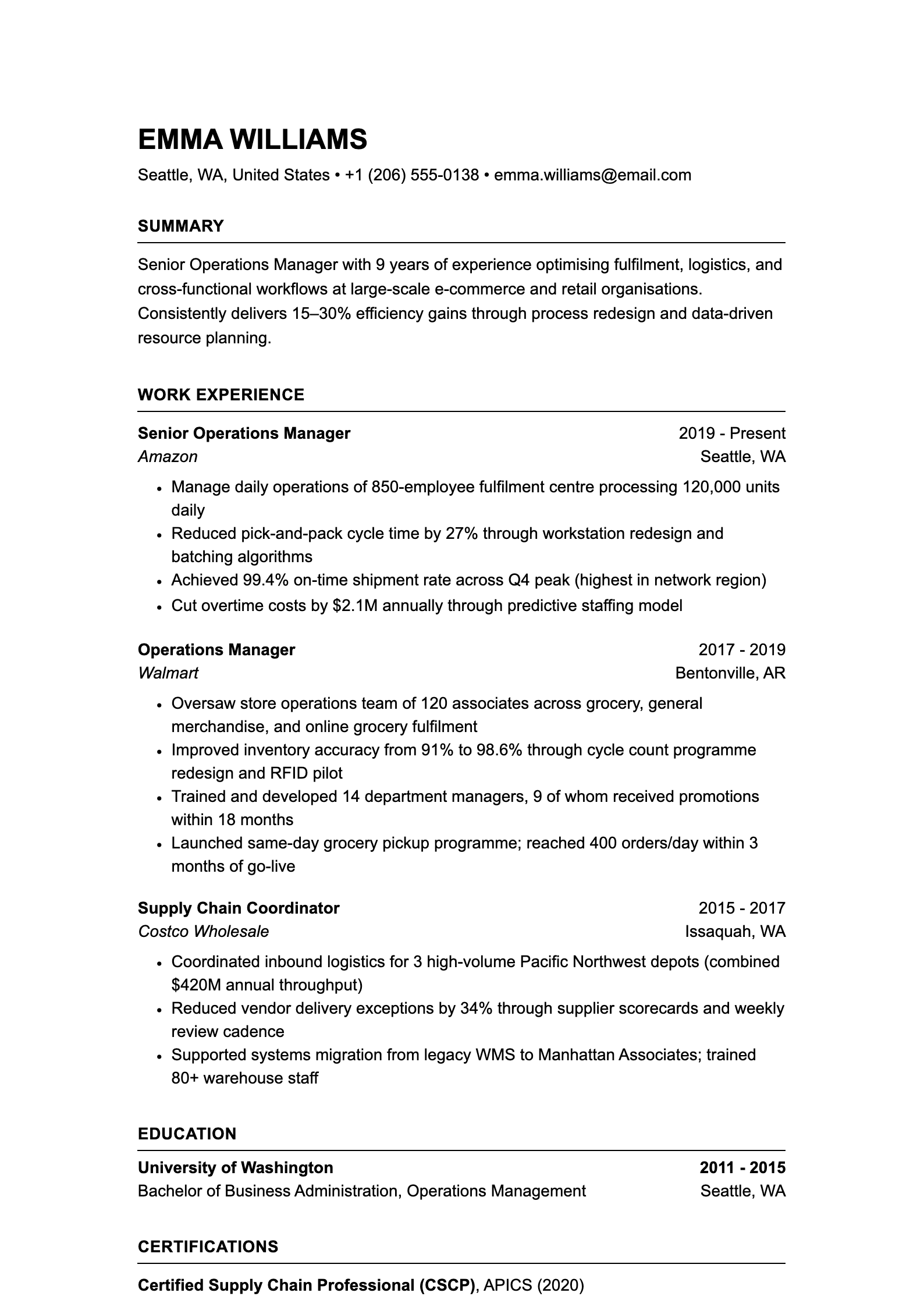 Minimal resume template