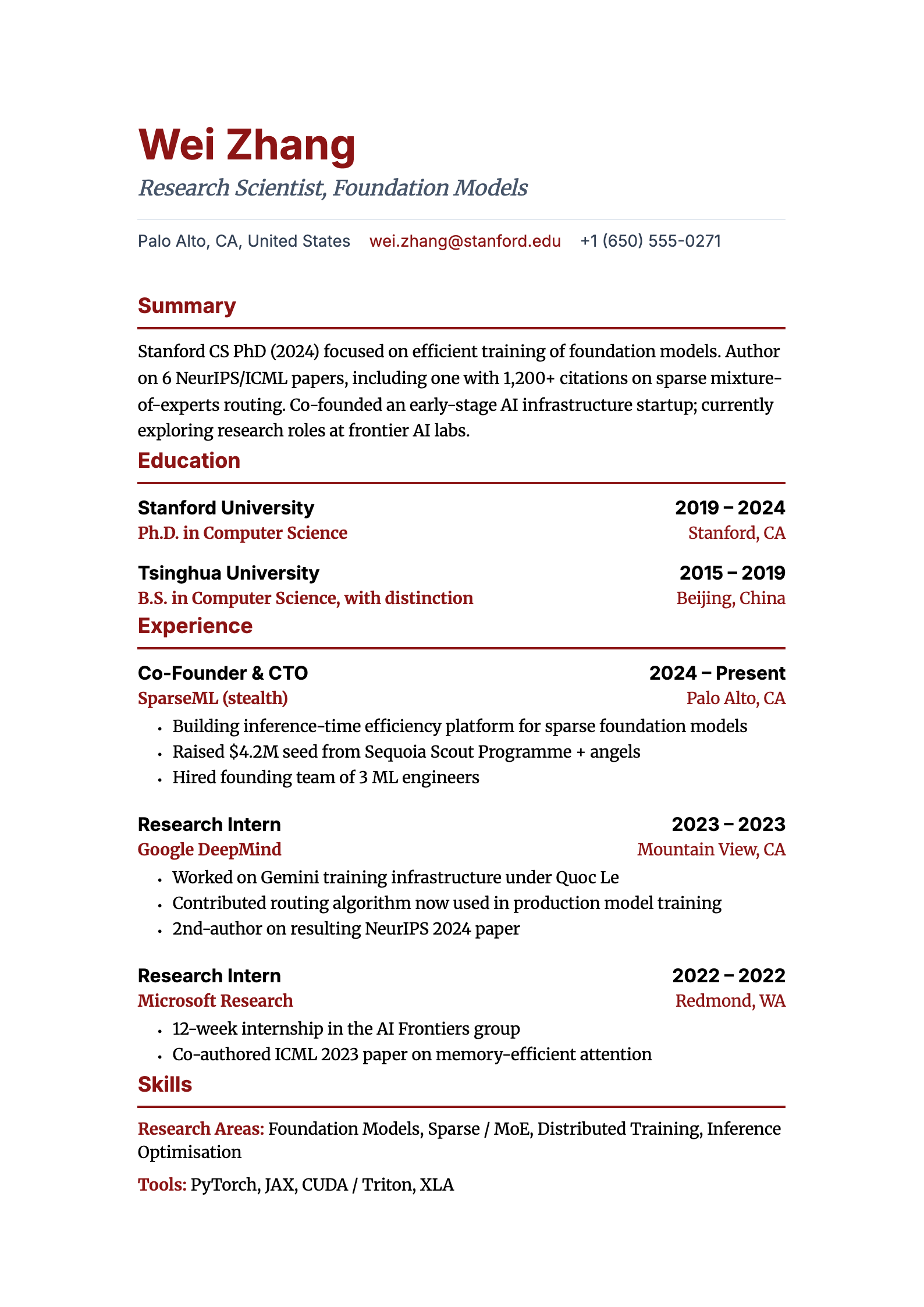 Stanford resume template