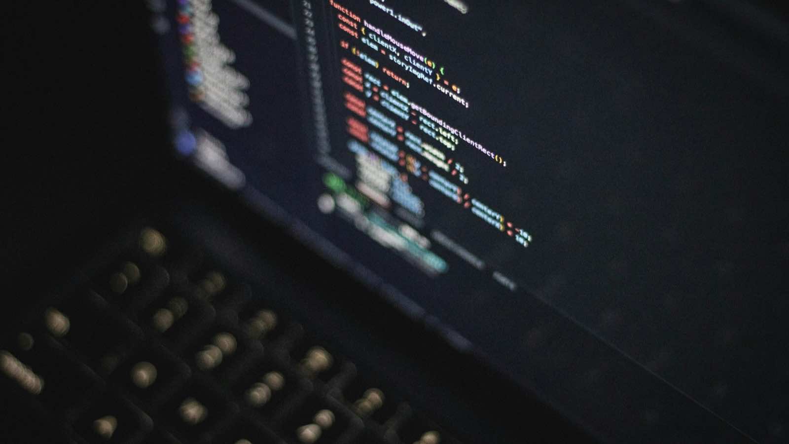 Colourful code on a computer screen