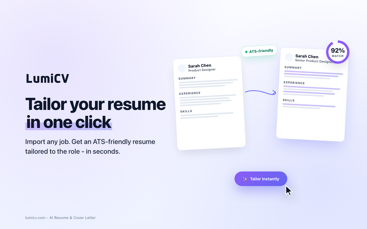 One-click AI resume tailoring
