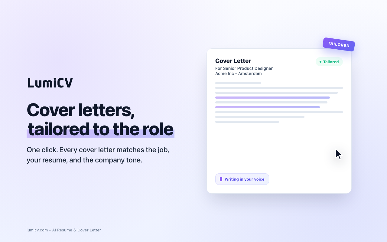 AI cover letter generation